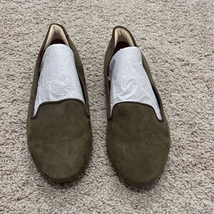 Olive Suede Loafers